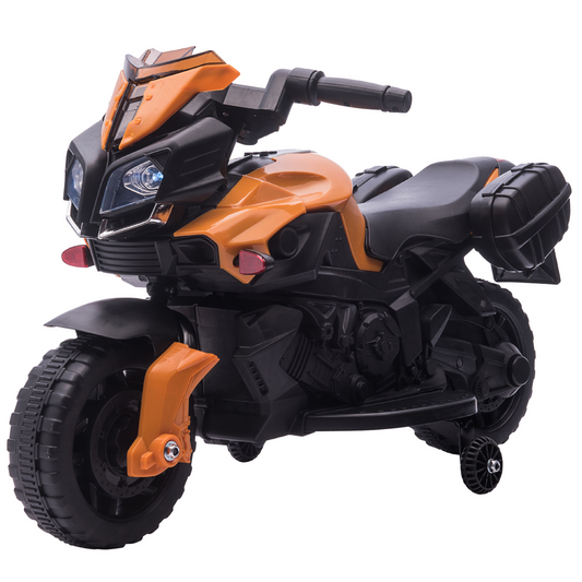 HOMCOM Kids 6V Electric Ride On Motorcycle Vehicle w/ Lights Horn Realistic Sounds Outdoor Play Toy for 1.5-4 Years Old Orange