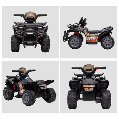 HOMCOM 6V Kids Electric Ride on Car Toddlers Quad Bike ATV Toy With Music for 18-36 months Black