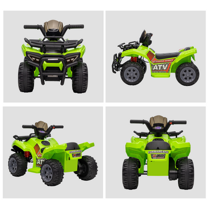 HOMCOM 6V Kids Electric Ride on Car Toddlers Quad Bike ATV Toy With Music for 18-36 months Green