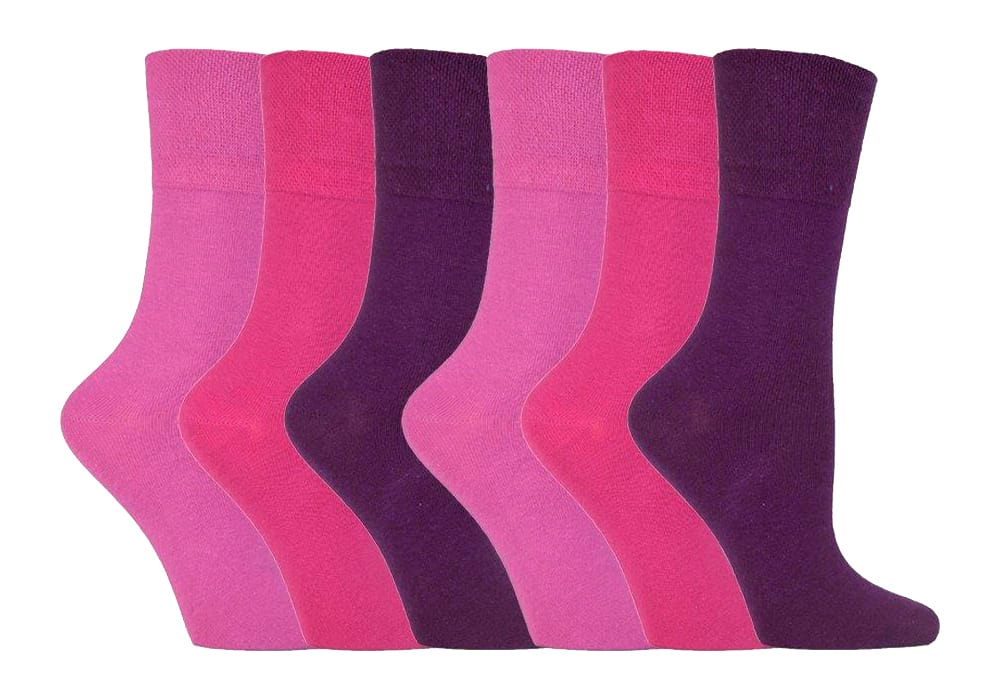 6 Pairs Ladies Cotton Non Elastic Diabetic Socks