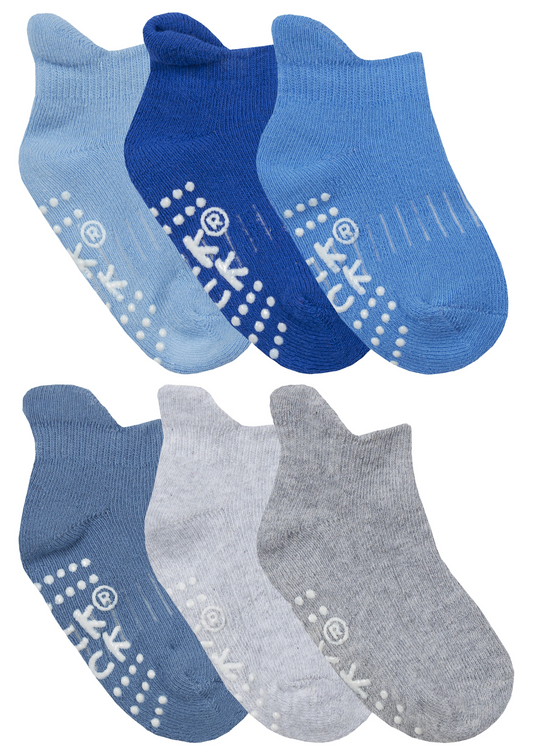 12 Pairs Baby Trainer Cotton Socks with Grips
