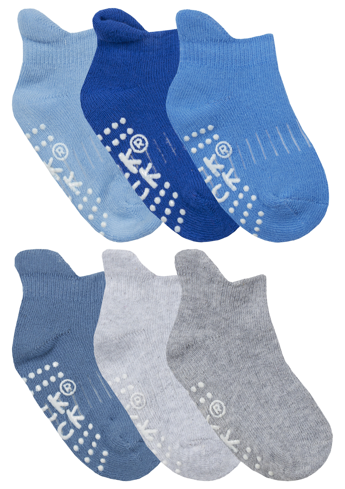 12 Pairs Baby Trainer Cotton Socks with Grips