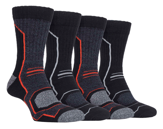4 Pairs Mens Anti Blister Breathable Hiking Socks