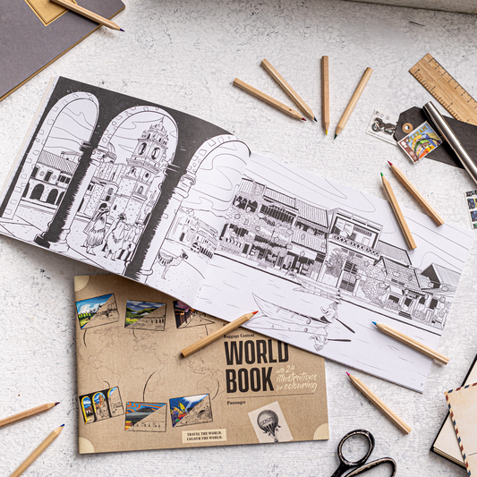 Recycled Paper World Travel Colouring Book