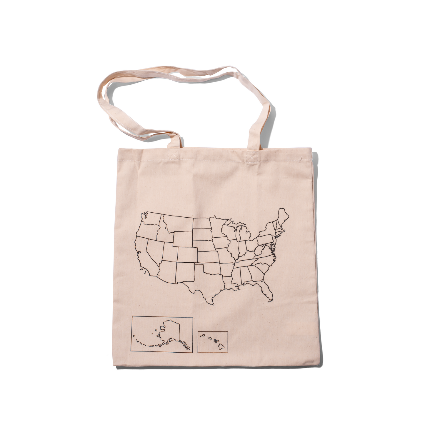 100% Cotton USA Map Colour In Tote Bag