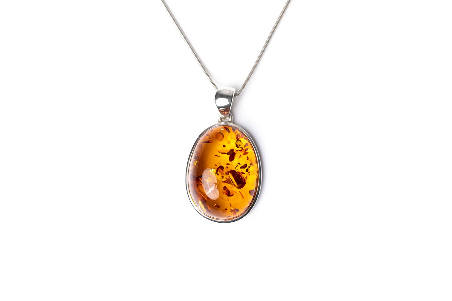 Handmade Medium Oval Amber Pendant