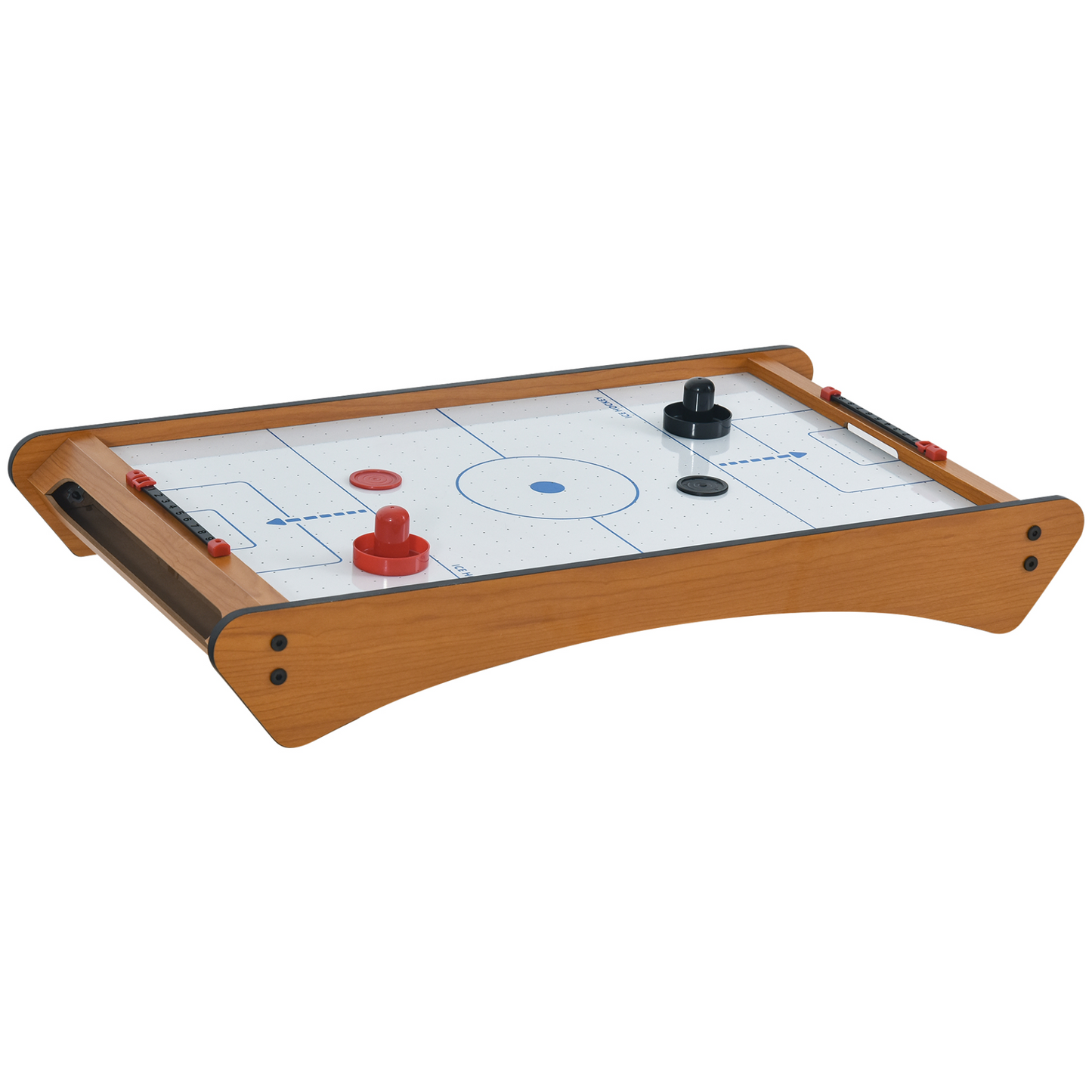 HOMCOM 2.5FT Tabletop Air Hockey Game Table Wooden Portable Party Gaming Toy for Kids Children Adult