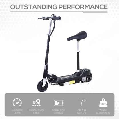 HOMCOM Outdoor Ride On Powered Scooter for kids Sporting Toy 120W Motor Bike 2 x 12V Battery - Black