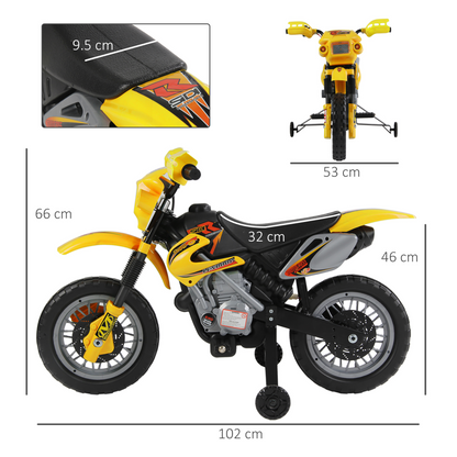 HOMCOM 6V Kids Child Electric Motorbike Ride on Motorcycle Scooter Children Toy Gift for 3-6 Years (Yellow)