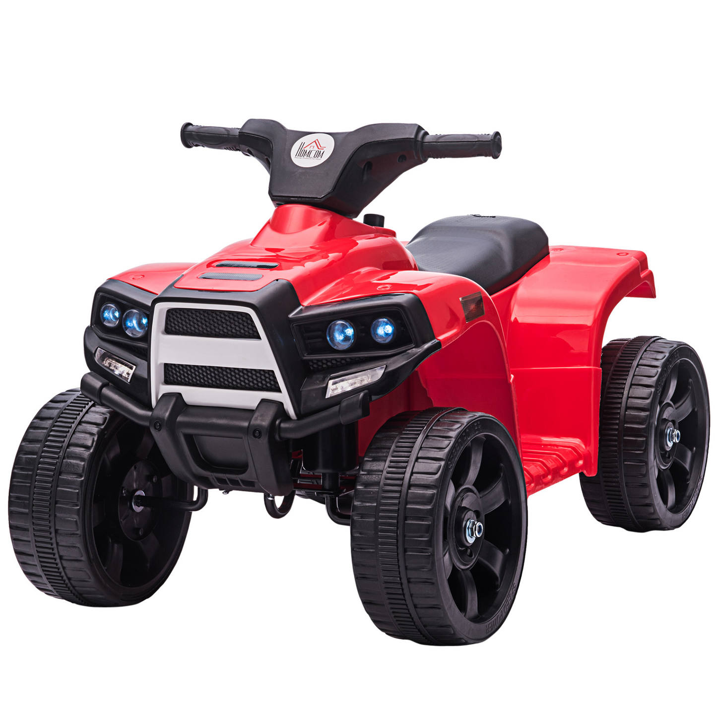 HOMCOM 6V Kids Electric Ride on Car ATV Toy Quad Bike With Headlights for Toddlers 18-36 months Red