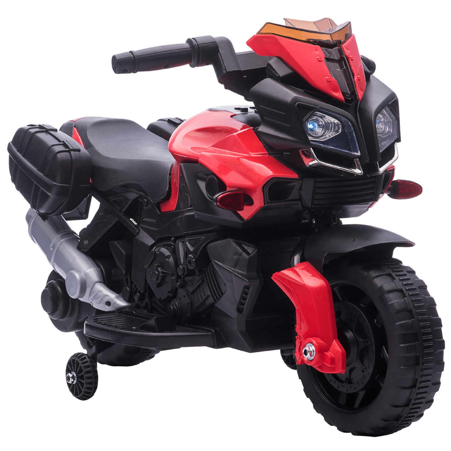 HOMCOM Kids 6V Electric Ride On Motorcycle Vehicle w/ Lights Horn Realistic Sounds Outdoor Play Toy for 1.5-4 Years Old Red