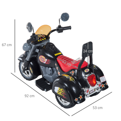 HOMCOM Kids Electric Motorbike 6V Children Ride On Motorcycle Battery Powered Toy w/ Lights Sound for 3-6 Years Old Black