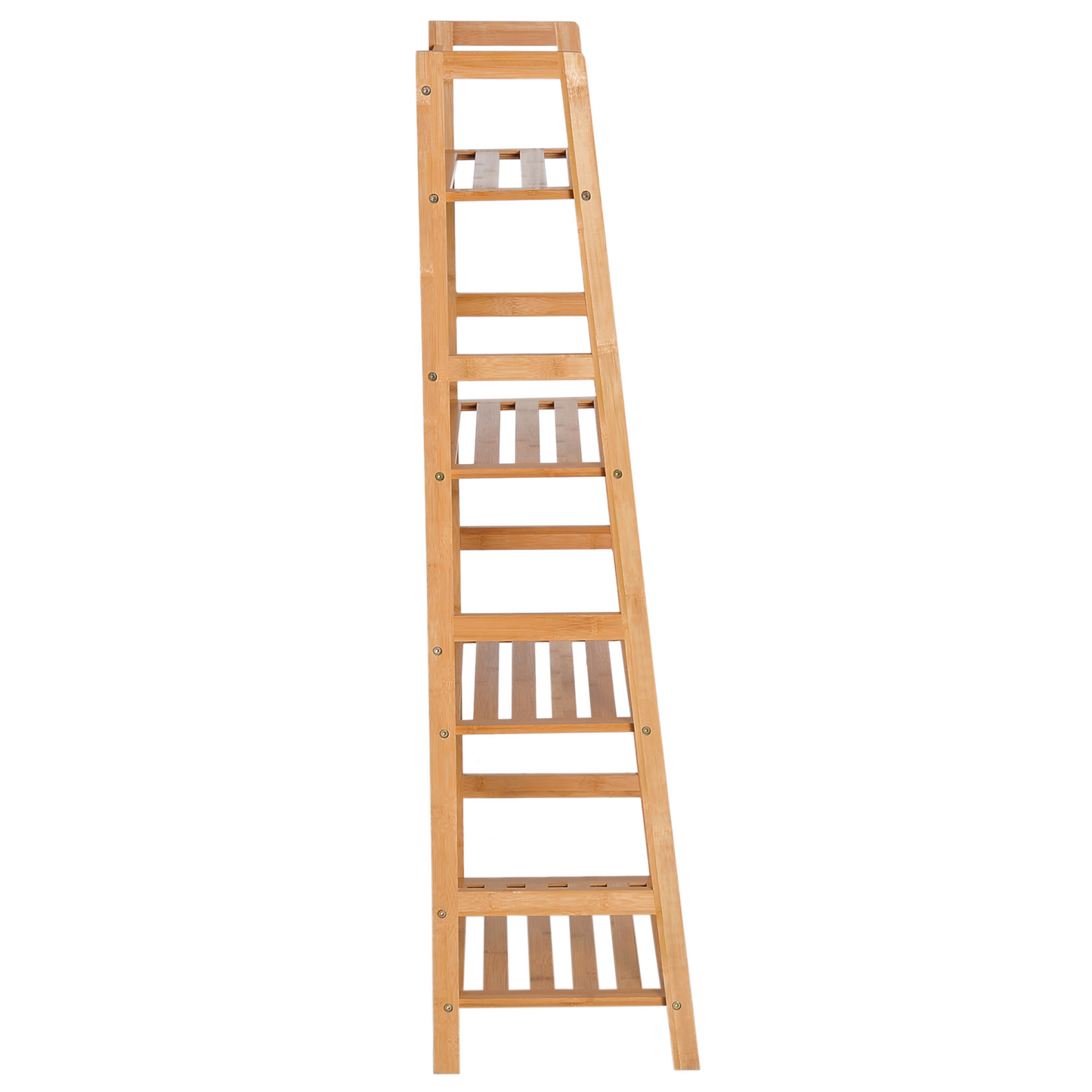 HOMCOM Bookshelf Unit Shelving 4 Tiers, Ladder Shelf, DIY Plant Shelving Stand, 48cmx31.5cmx120cm, Bamboo