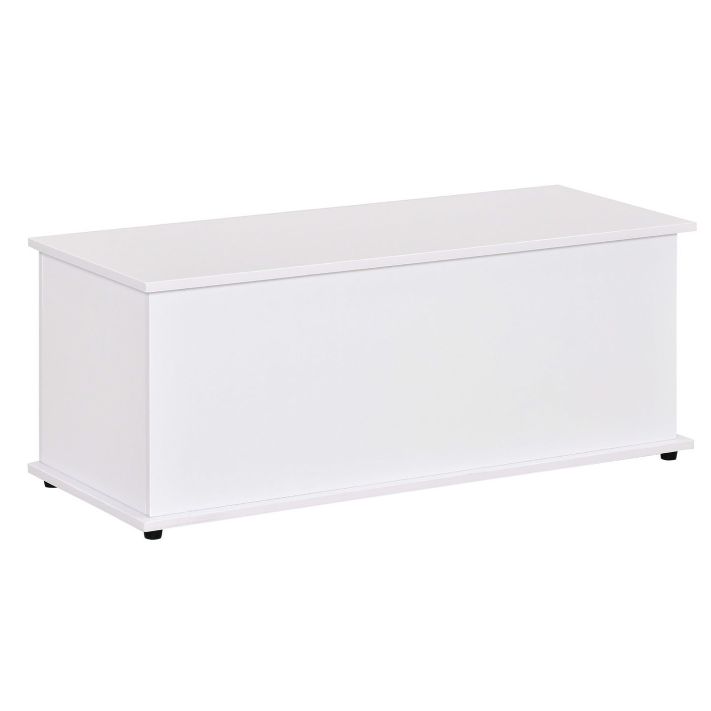 HOMCOM Wooden Storage Box Clothes Toy Chest Bench Seat Ottoman Bedding Blanket Trunk Container with Lid - White