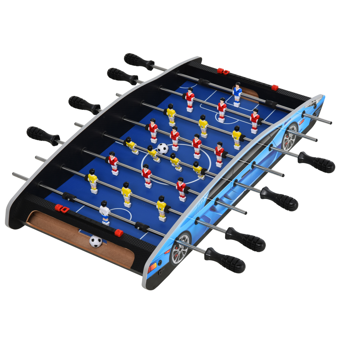 HOMCOM 29 Inch Mini Tabletop Football Foosball Gaming Table  Play Fun Game Toy 74.5L x 36.1W x 12H CM