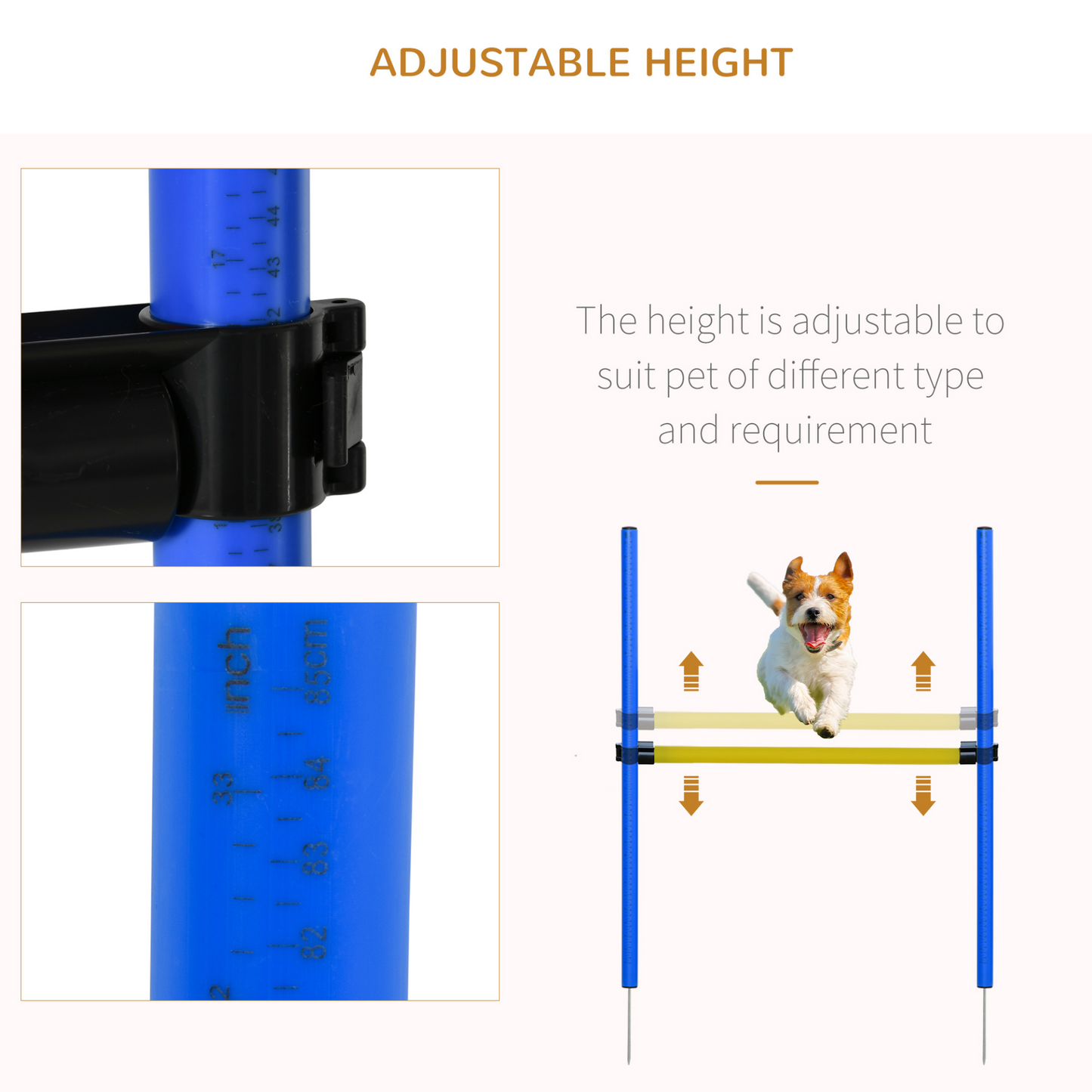 PawHut Pet Agility Training Equipment Dog Play Run Jump Obedience Training Set Adjustable (Poles + Hurdle + Tunnel + Lunch Box)