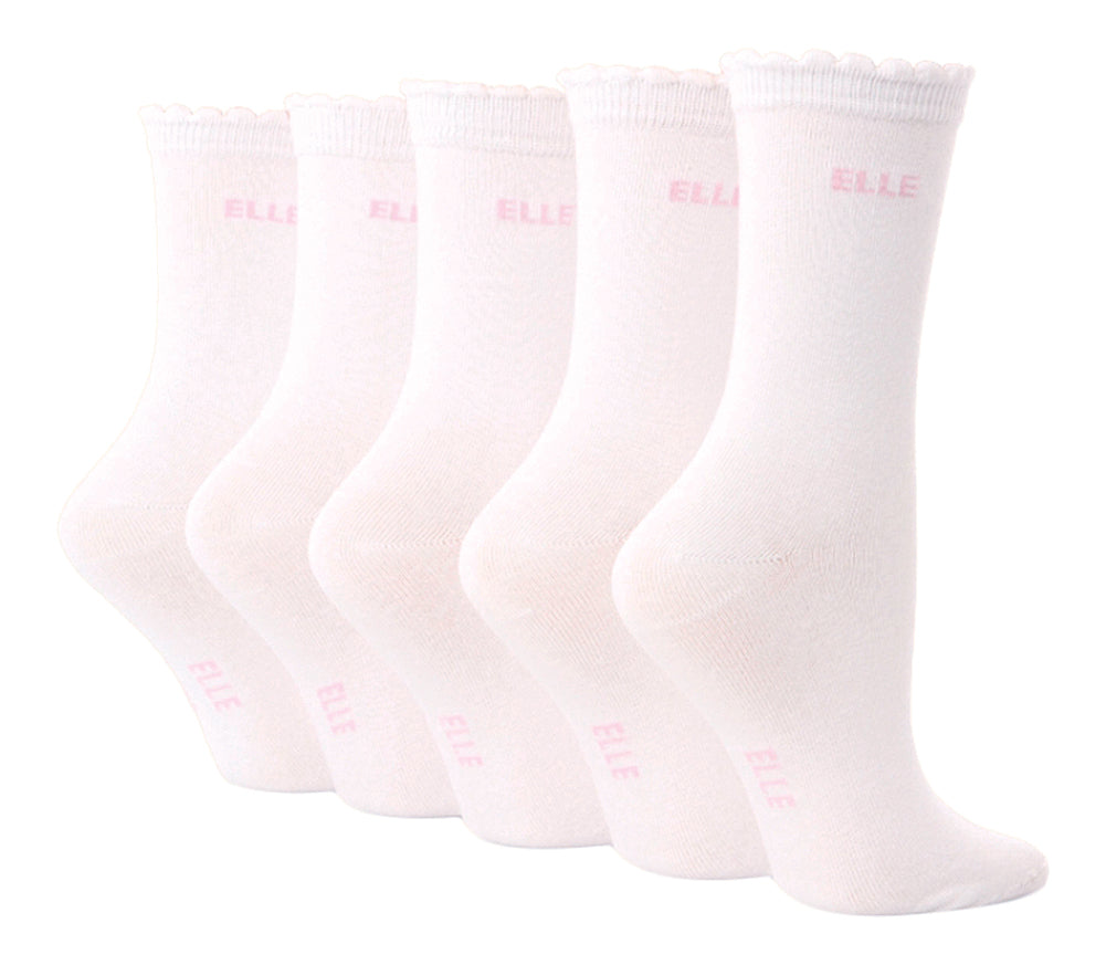 5 Pairs Girls Cotton Pastel Coloured Socks