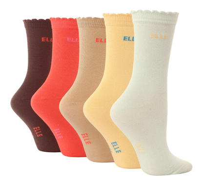 5 Pairs Girls Cotton Pastel Coloured Socks