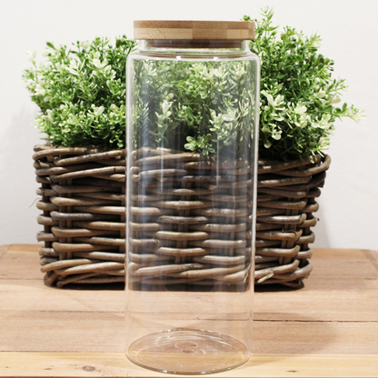 Cottage Bamboo Glass Jar - 25cm