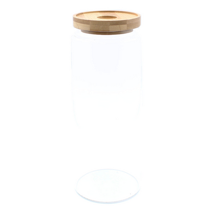 Cottage Bamboo Glass Jar - 20cm
