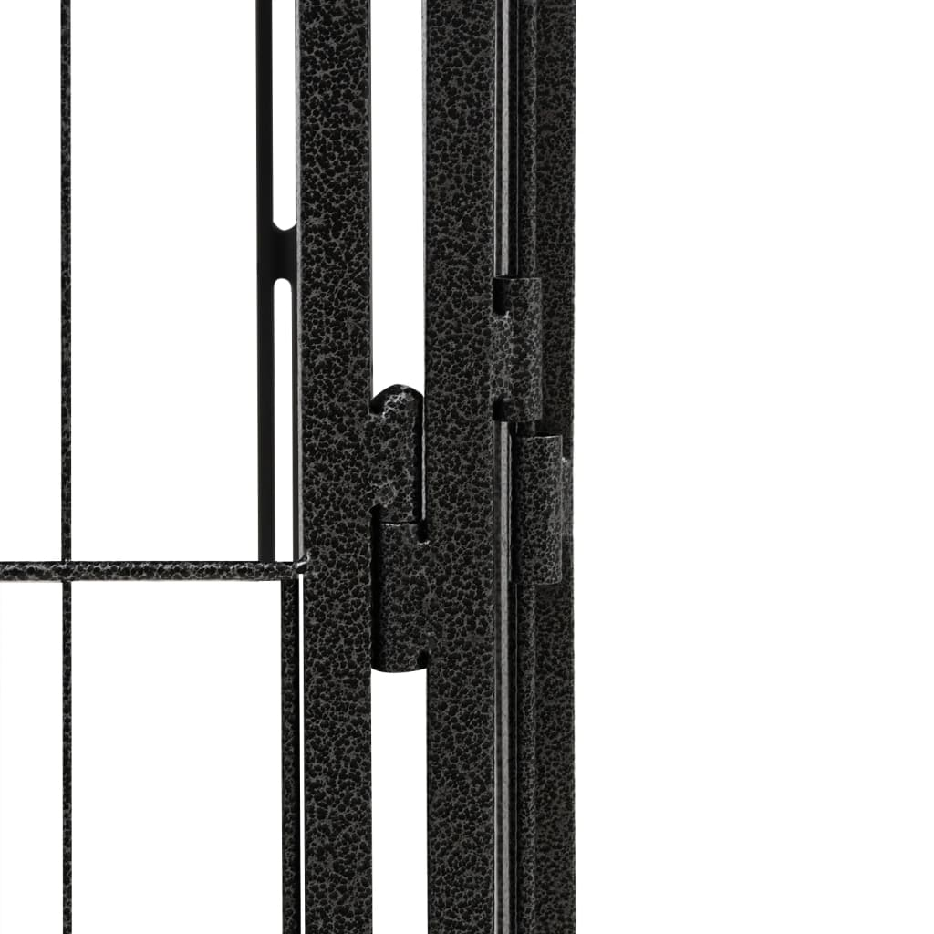 vidaXL 12-Panel Dog Playpen Black 100x50 cm Powder-coated Steel