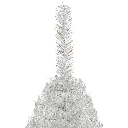vidaXL Artificial Half Christmas Tree with Stand Silver 210 cm PET