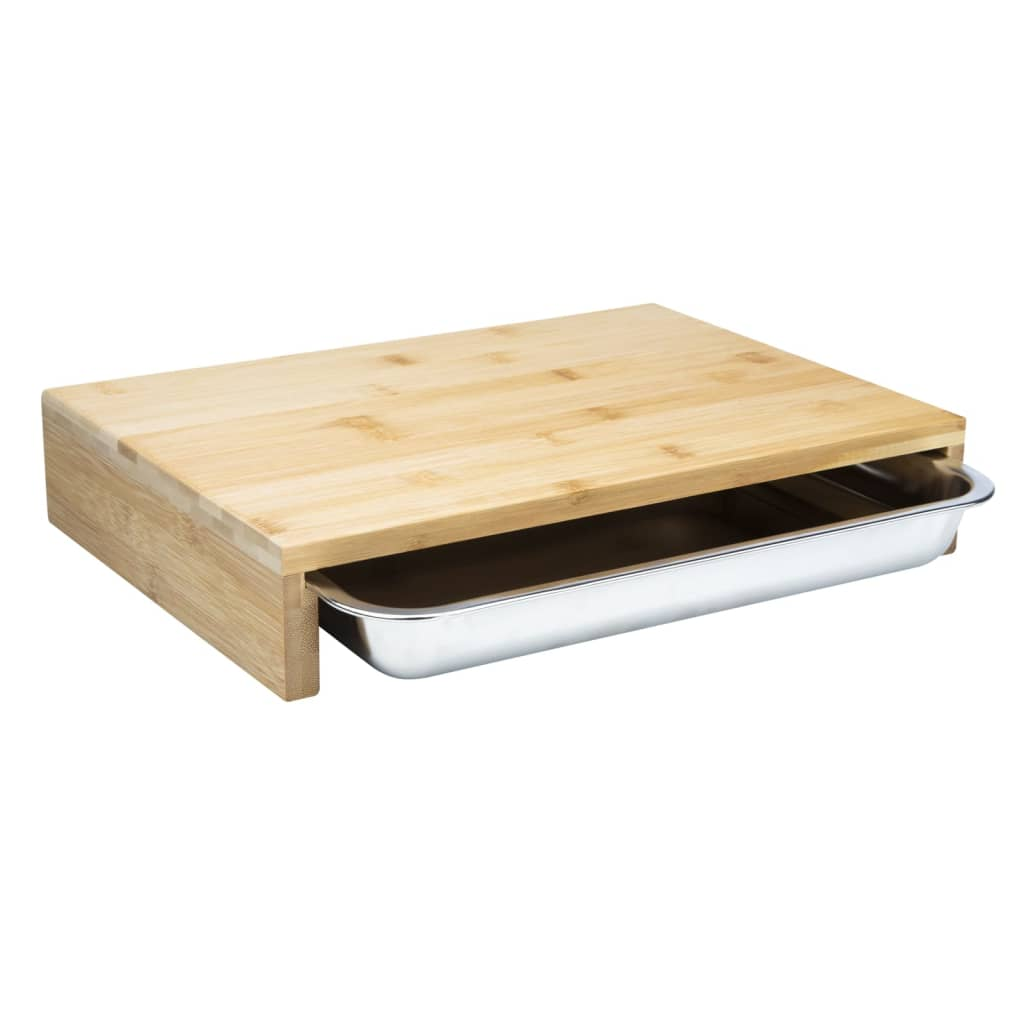 HI Cutting Board with Tray 38x27x7 cm Bamboo
