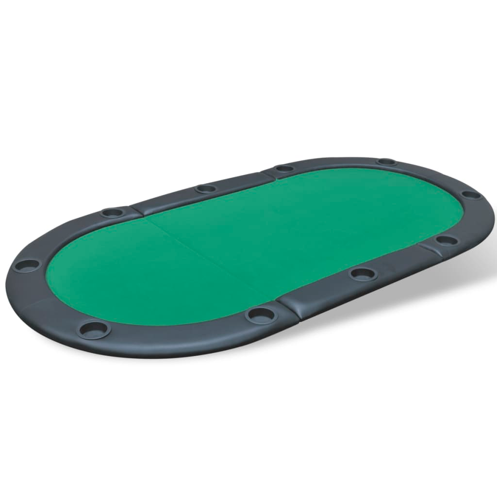 vidaXL 10-Player Foldable Poker Tabletop Green