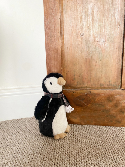 Faux Fur Fabric Penguin Doorstop