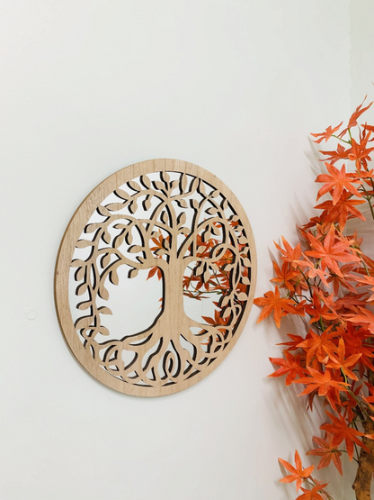 Round Cut Out Tree Of Life Mirror 35cm