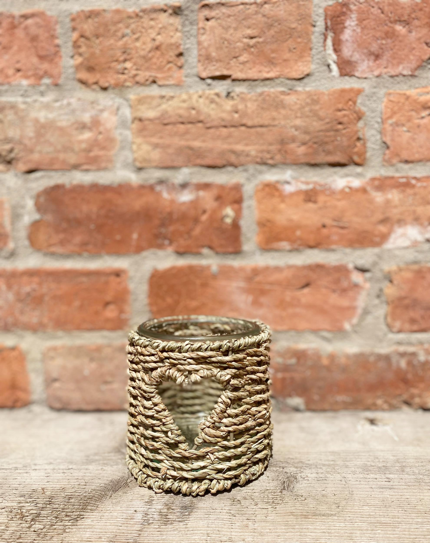 Small Seagrass Candle Holder